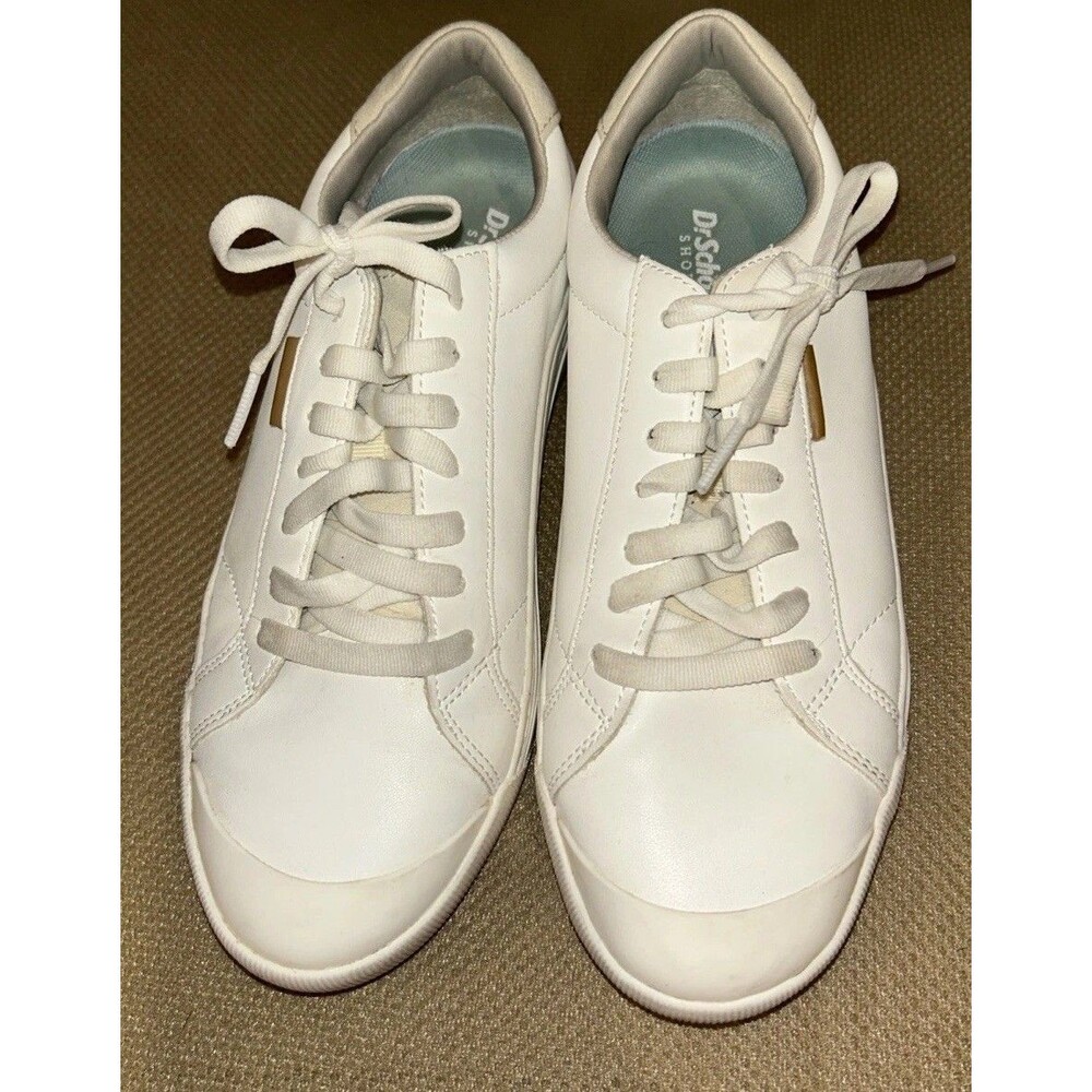 Dr Scholls Time Off Womens White Faux Leather Platform Sneaker Walking Shoe 8 M